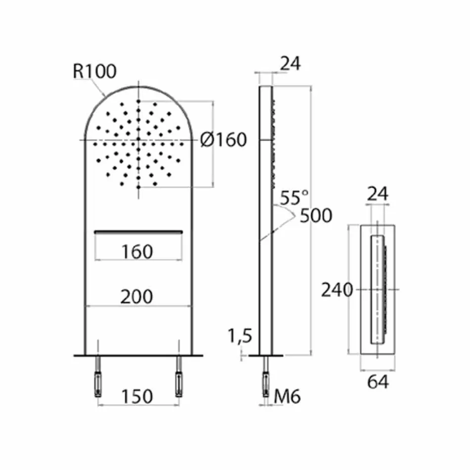 Kreu dushi muri me avion dushi dhe ujëvarë i prodhuar në Itali - Como Viadurini