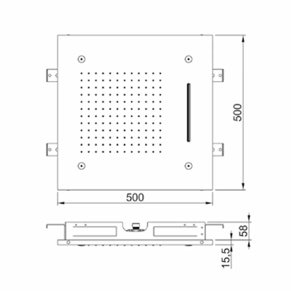 Kreu dushi me tavan prej çeliku inox me 3 avionë prodhuar në Itali - Frido Viadurini