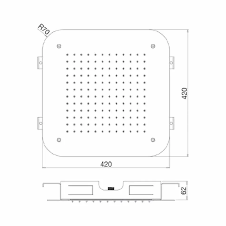 Kreu dushi për një tavan çeliku të pandryshkshëm prodhuar në Itali - Elcan Viadurini