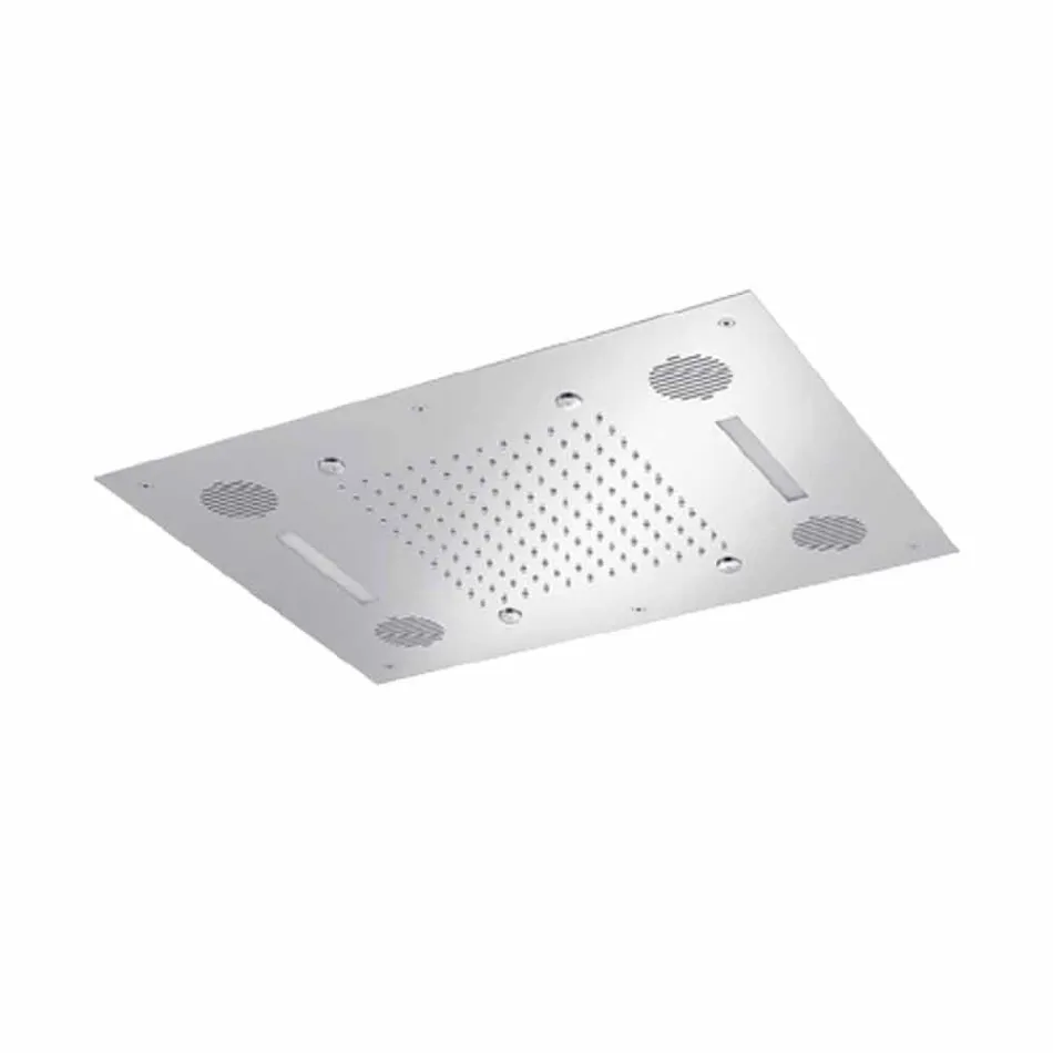 Kokë dushi çeliku me kromoterapi dhe Bluetooth prodhuar në Itali - Elbo Viadurini