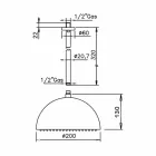 Këmba e dushit në zile e përfundimit të kromit të çelikut e bërë në Itali - Auro Viadurini