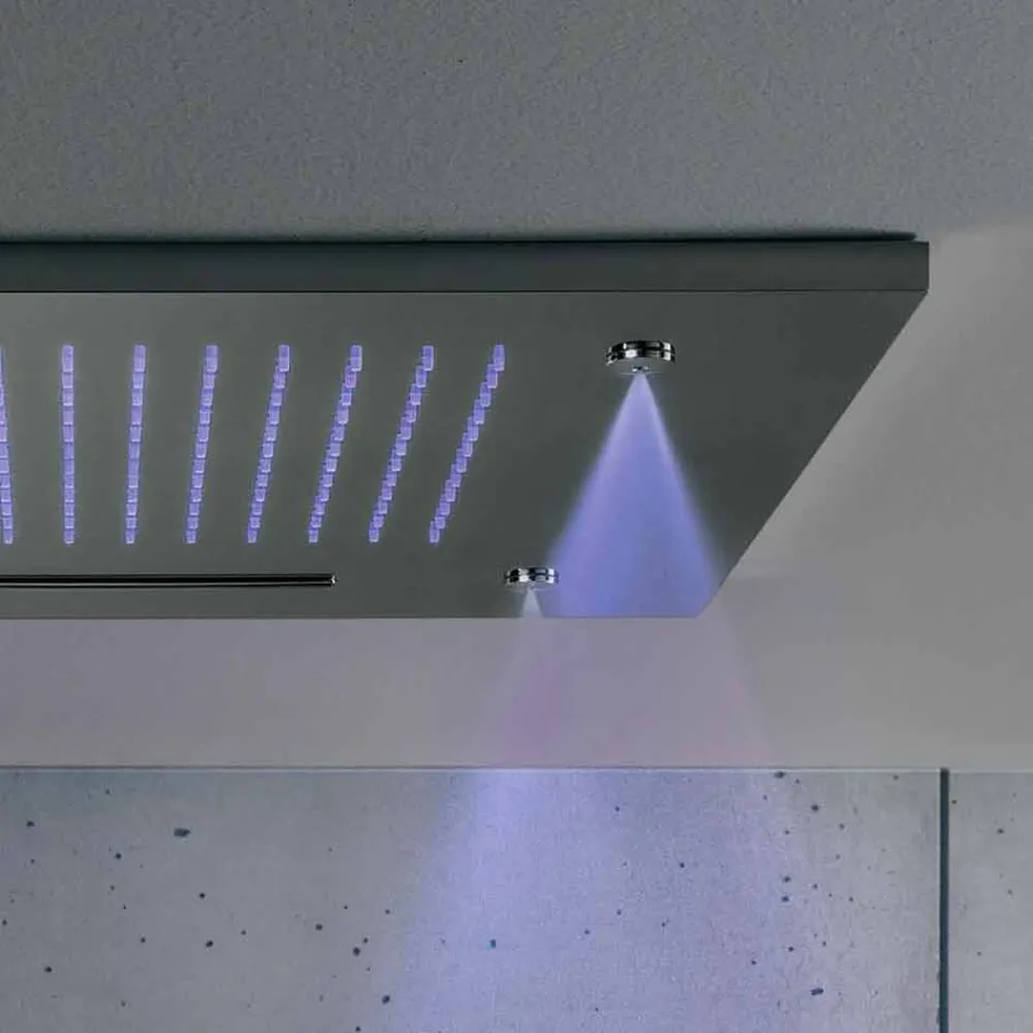 Koka dushi prej çeliku inox me kromoterapi e bërë në Itali - Zgjidhës Viadurini