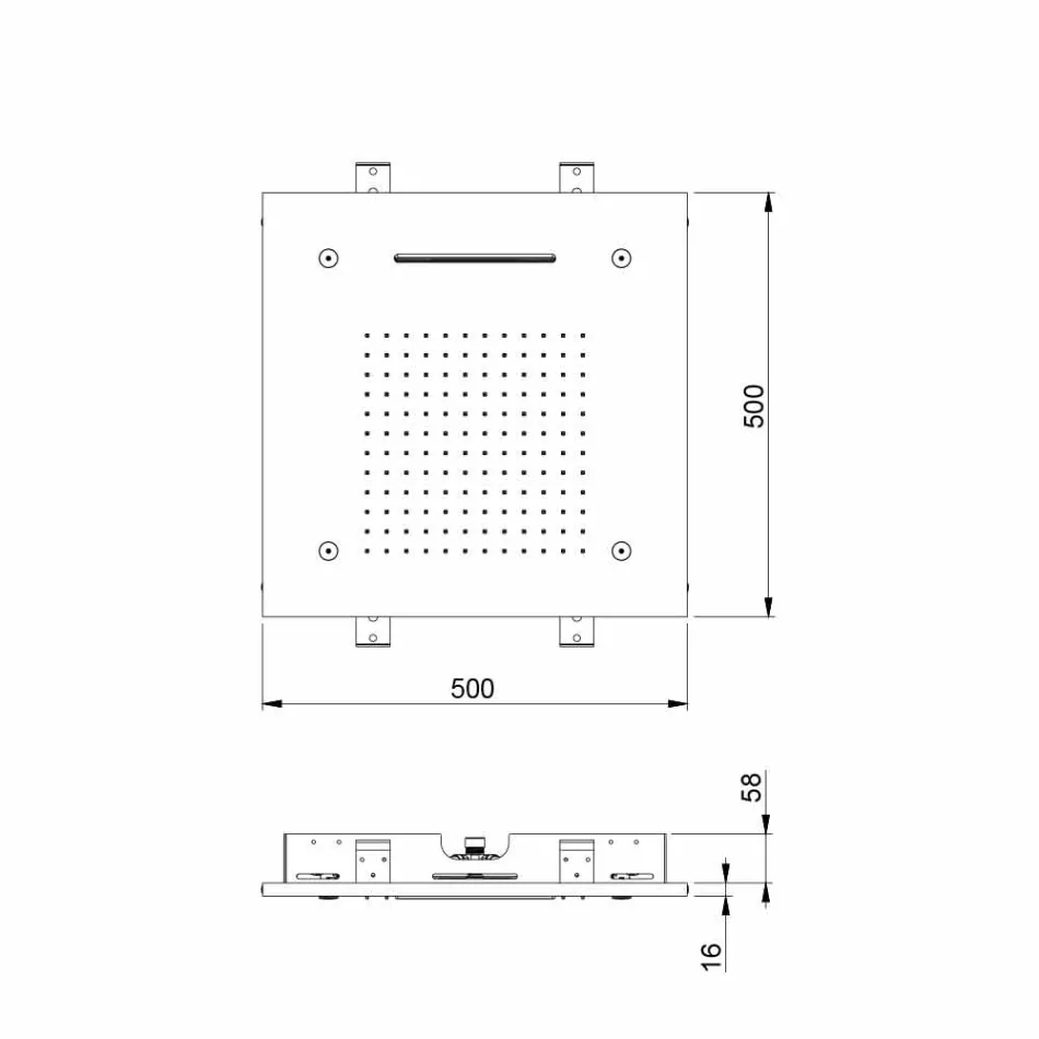 Koka dushi prej çeliku inox me kromoterapi e bërë në Itali - Zgjidhës Viadurini