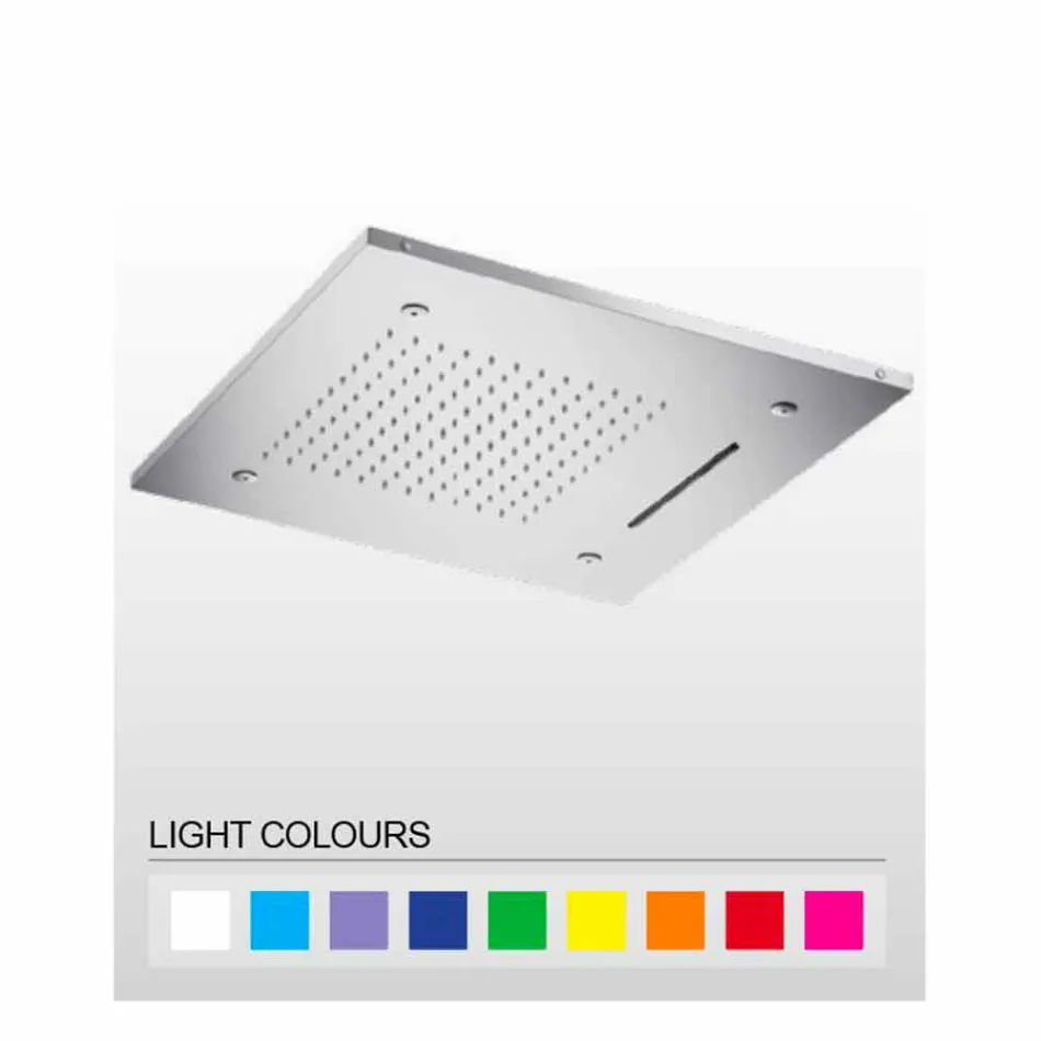 Koka dushi prej çeliku inox me kromoterapi e bërë në Itali - Zgjidhës Viadurini