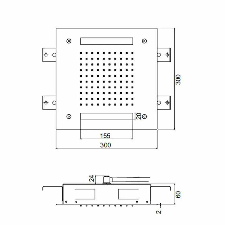 Kreu dushi katror në çelik të pandryshkshëm me kromoterapi të prodhuar në Itali - Bilbo Viadurini