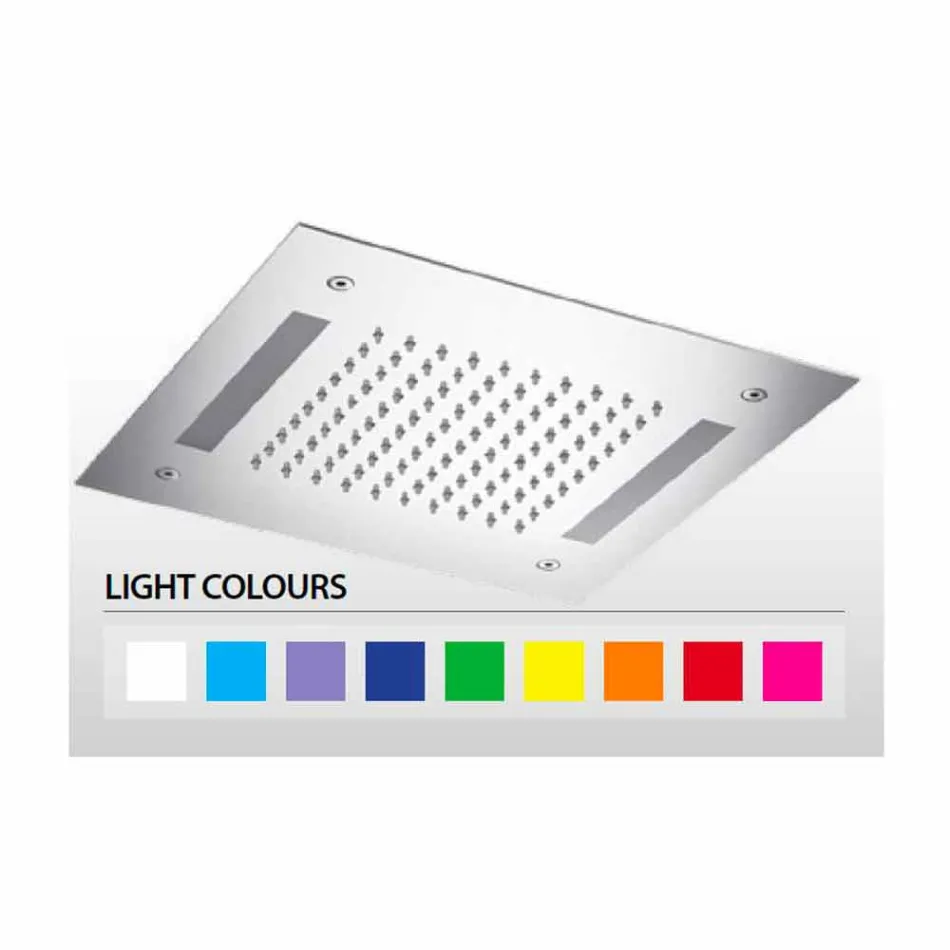 Kreu dushi katror në çelik të pandryshkshëm me kromoterapi të prodhuar në Itali - Bilbo Viadurini