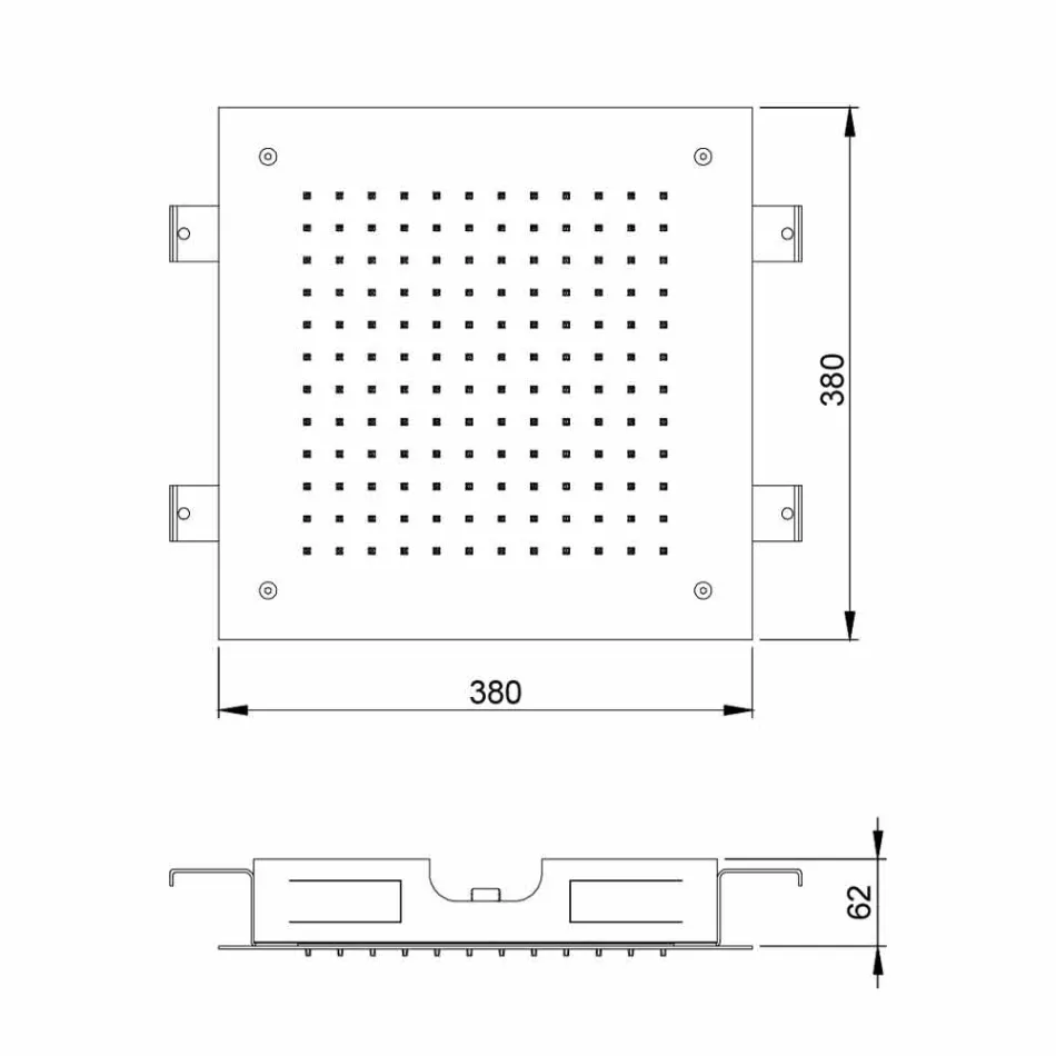 Kreu dushi me një avion katror në çelik inox i prodhuar në Itali - Avion Viadurini