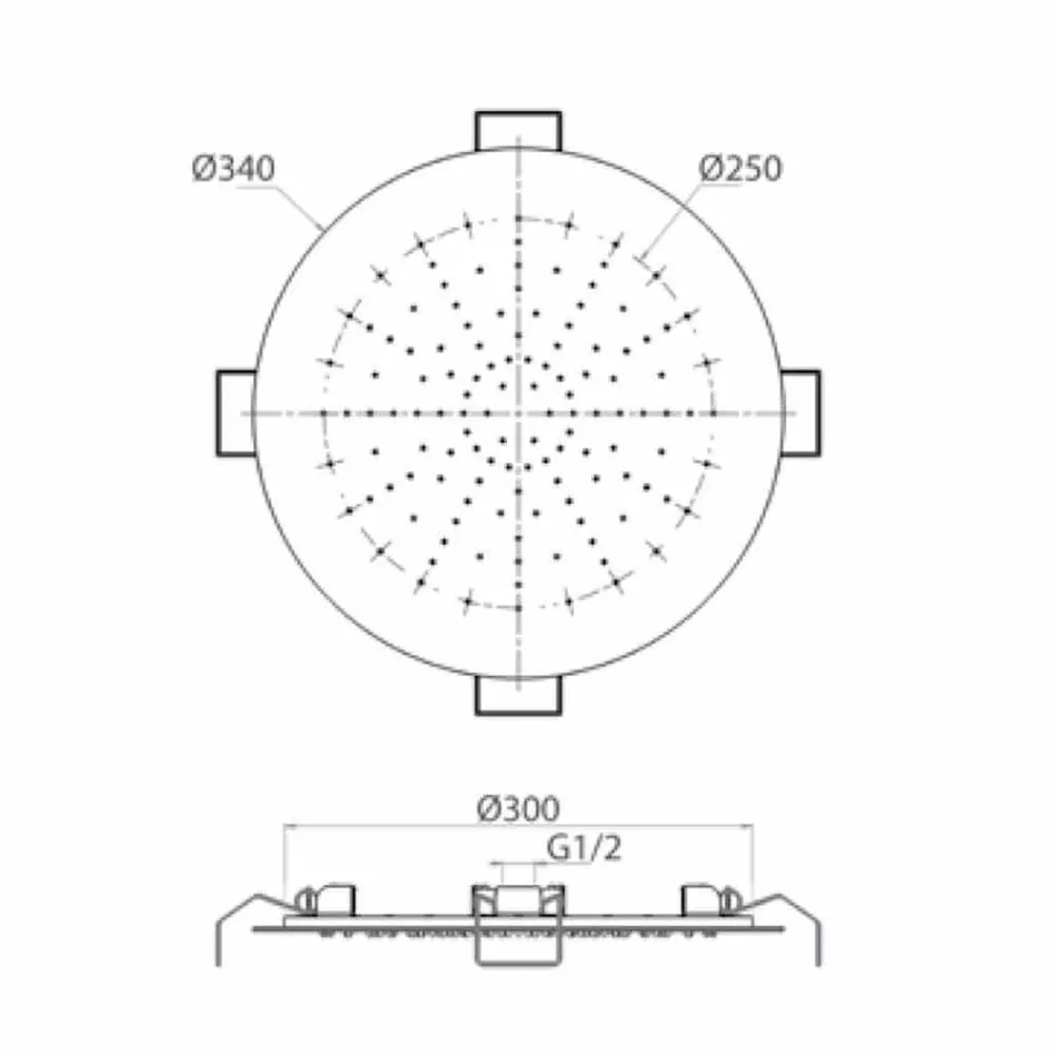 Kreu dushi i rrumbullakët në çelik modern i prodhuar në Itali - Damian Viadurini