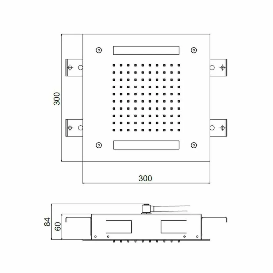 Kokë dushi me çelik të pandryshkshëm me kromoterapi LED prodhuar në Itali - Sauron Viadurini