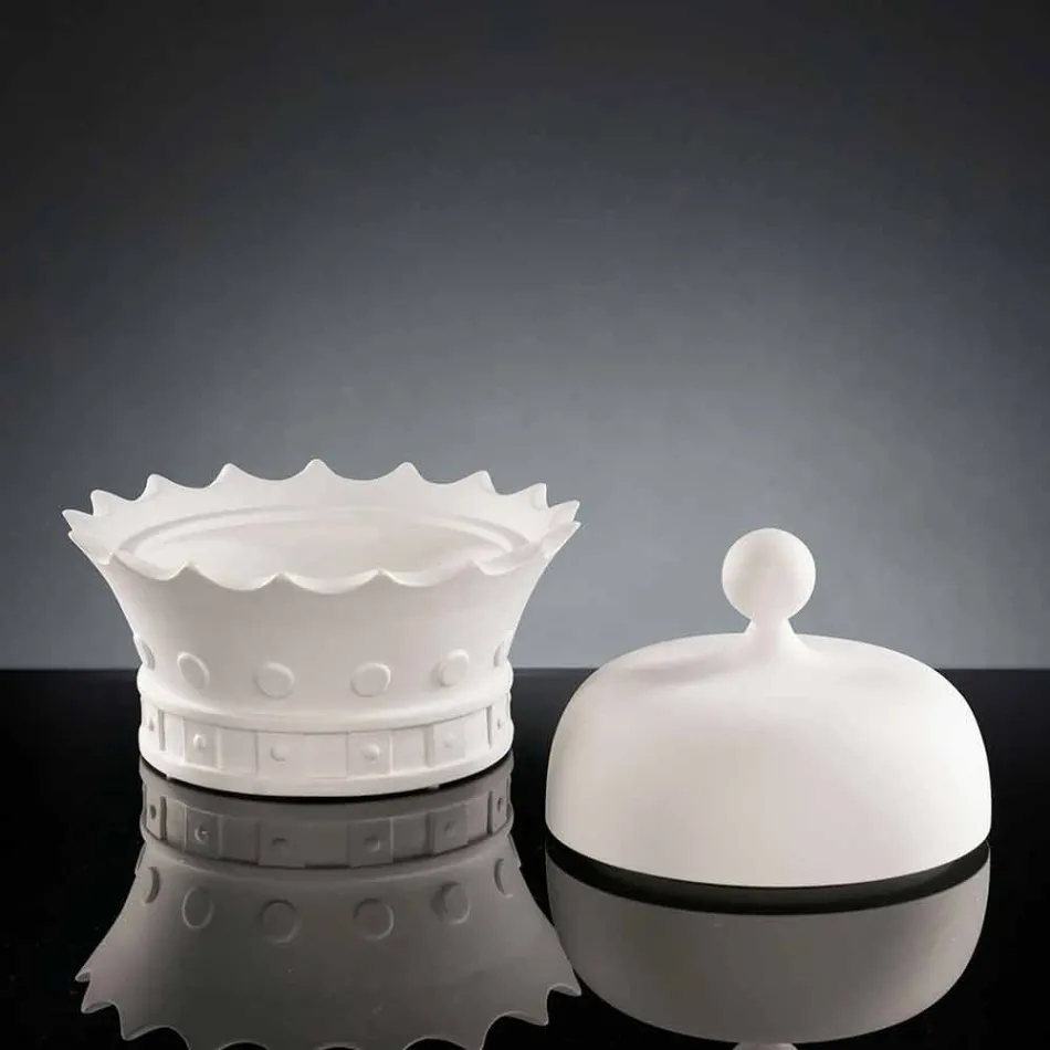 Ornament qeramik i punuar me dorë në formën e një kurore të bërë në Itali - Kingo Viadurini