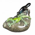 Ornament në formë Lizard në Xham me Ngjyrë Prodhuar në Itali - Certola