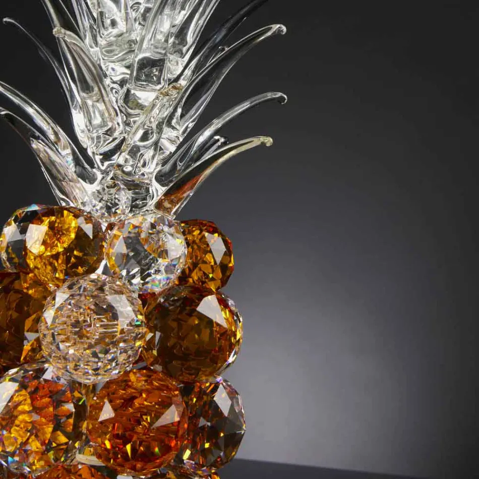 Ornament dekorativ kristal në formë ananasi prodhuar në Itali - ananas Viadurini