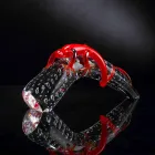 Ornament dekorativ prej xhami në formën e një geko në një brirë të prodhuar në Itali - Corino Viadurini