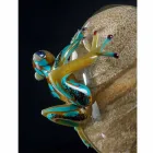 Ornament qelqi në formë veze me bretkosa prodhuar në Itali - Huevo Viadurini