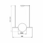 Pezullimi i Dizajnit në Qelq dhe Tunxh me Dritë LED, 3 Madhësi - Alma nga Il Fanale Viadurini