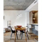 Llambë Varëse Hekuri me Xham Pyrex të Prodhuar në Itali për Dekorim të Brendshëm - Olimpo Viadurini