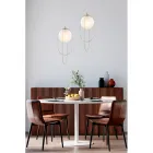 Dritë varëse prej hekuri e kromuar me sferë e prodhuar në Itali për dekor të brendshëm - Oslo Viadurini