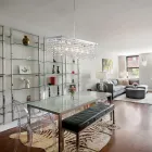 Llambë varëse prej hekuri e kromuar me gurë të çmuar të prodhuar në Itali për dekorim të brendshëm - Afrikë Viadurini