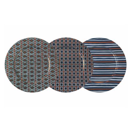 Pllaka metalike me ngjyra me dekorim gjeometrik 12 copë - Mappinz Viadurini