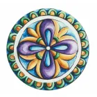 Pjata të rrumbullakëta në plastikë me ngjyra me Majolica 12 copë - Maia Viadurini