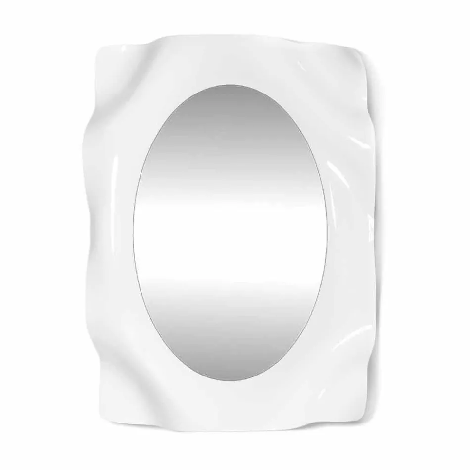 Pasqyrë murale e bardhë bashkëkohore Diva, e bërë në Itali Viadurini