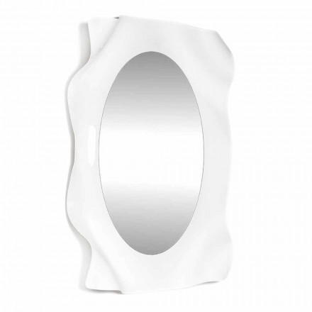 Pasqyrë murale e bardhë bashkëkohore Diva, e bërë në Itali Viadurini