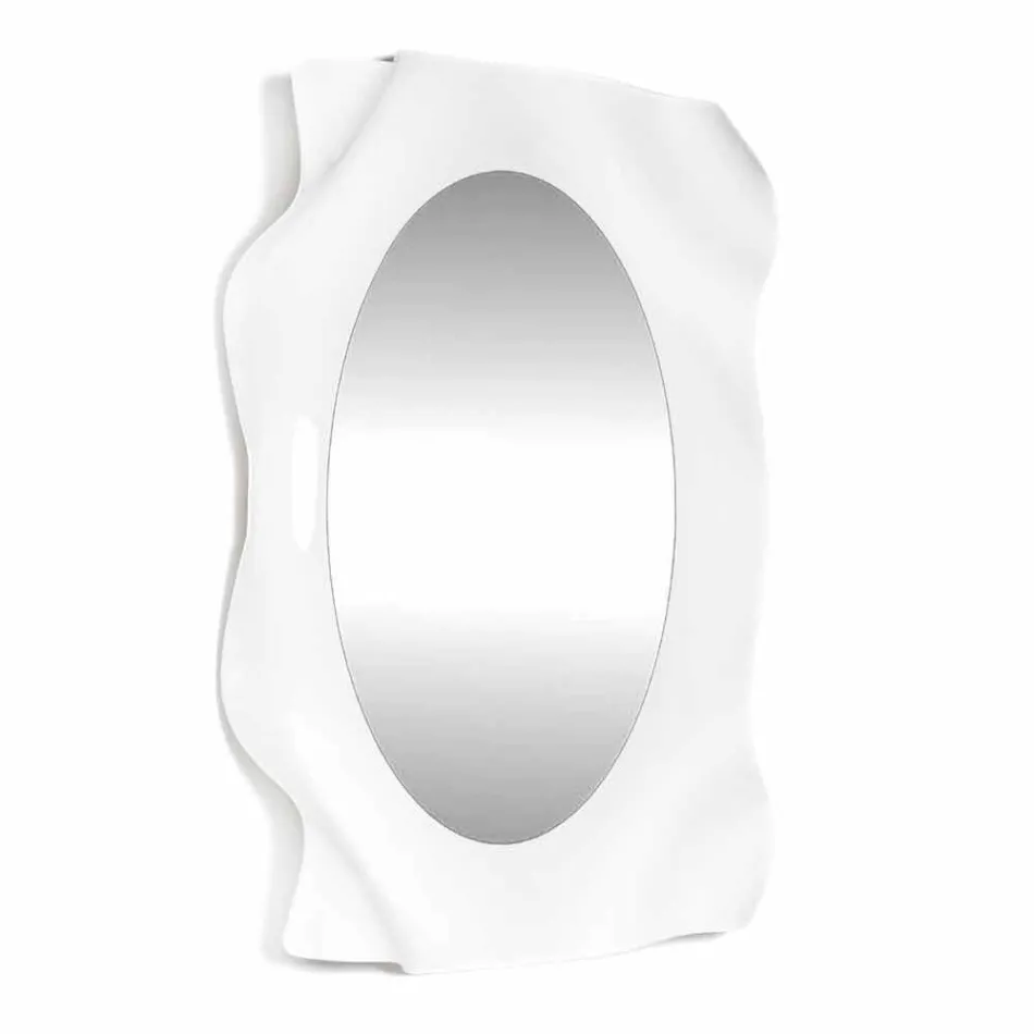 Pasqyrë murale e bardhë bashkëkohore Diva, e bërë në Itali Viadurini