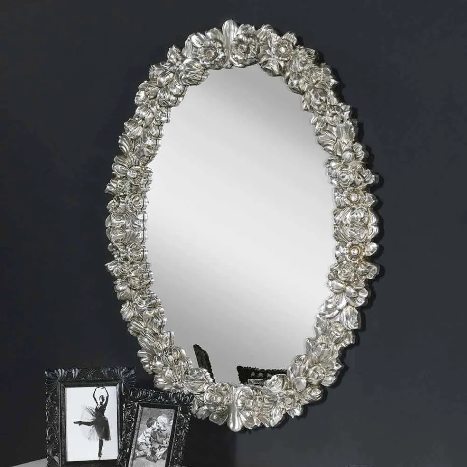 Pasqyrë mur moderne prej druri bredhi pasqyrë e bërë në Itali Filippo Viadurini