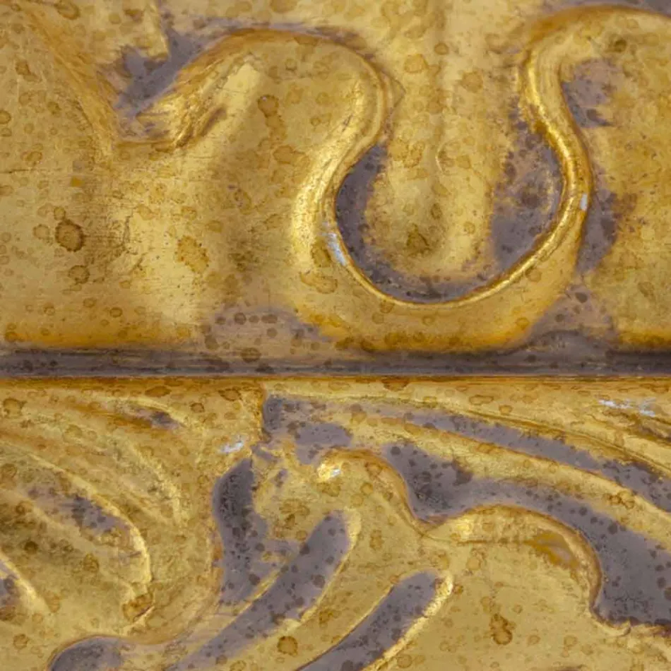 Pasqyrë mur prej druri drejtkëndësh i punuar me dorë i bërë në Itali nga Nicolò Viadurini