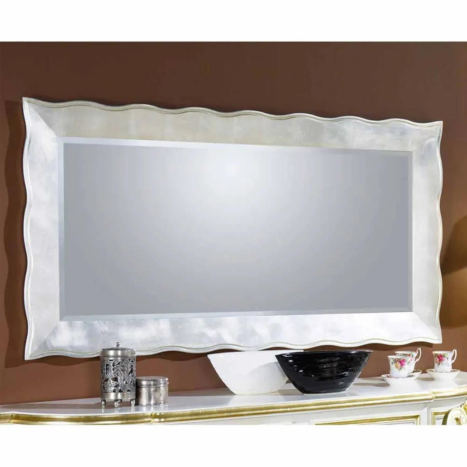 Pasqyrë muri drejtkëndor italian i punuar me dorë i bërë në Itali Simone Viadurini