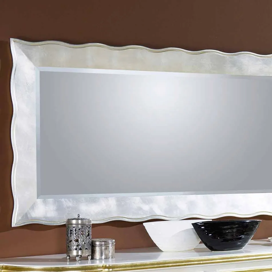 Pasqyrë muri drejtkëndor italian i punuar me dorë i bërë në Itali Simone Viadurini