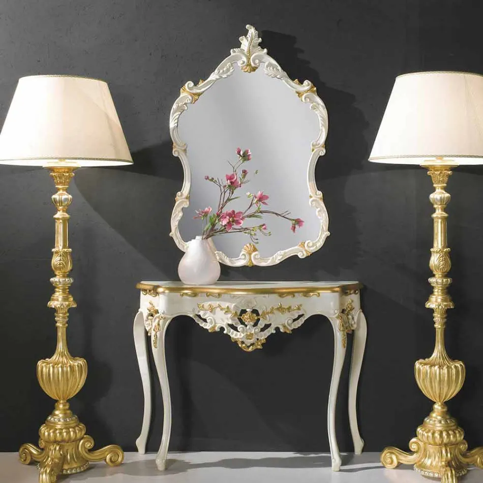 Pasqyrë e murit të bredhit, tastierë, e bërë në Itali mdf top Gianluca Viadurini