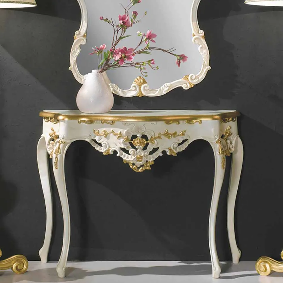 Pasqyrë e murit të bredhit, tastierë, e bërë në Itali mdf top Gianluca Viadurini