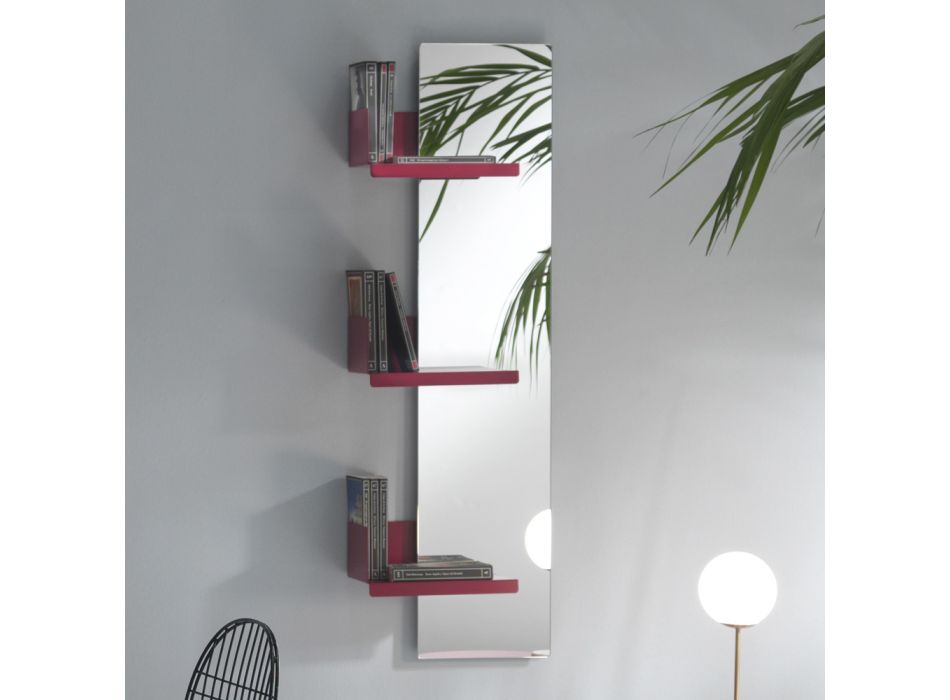 Pasqyrë muri dhe rafte metalike me ngjyra 3 dizajne luksoze - Noelle Viadurini