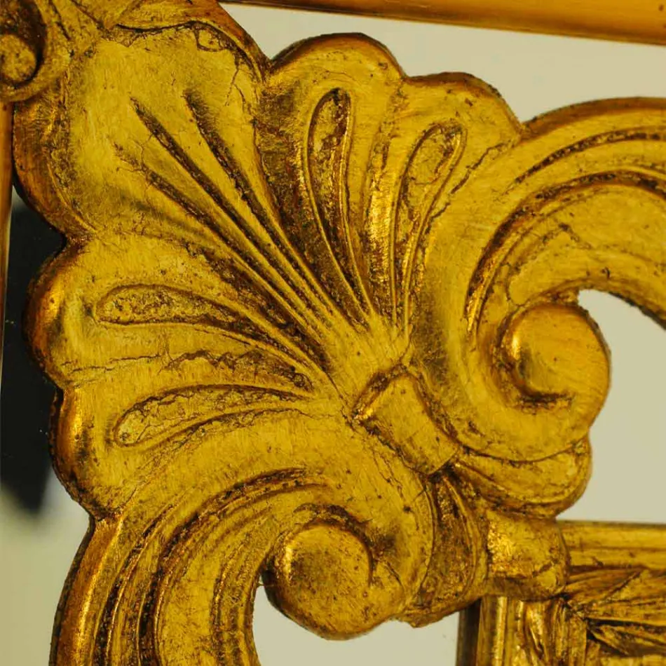 Pasqyrë mur drejtkëndëshe në dru, prodhuar në Itali, Valentino Viadurini