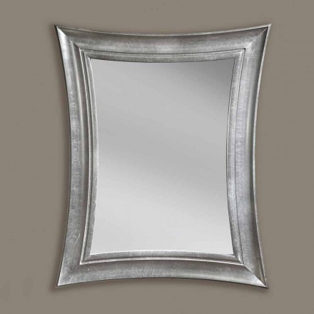 Pasqyrë muri druri drejtkëndor Sandro i bërë me dorë në Itali Viadurini