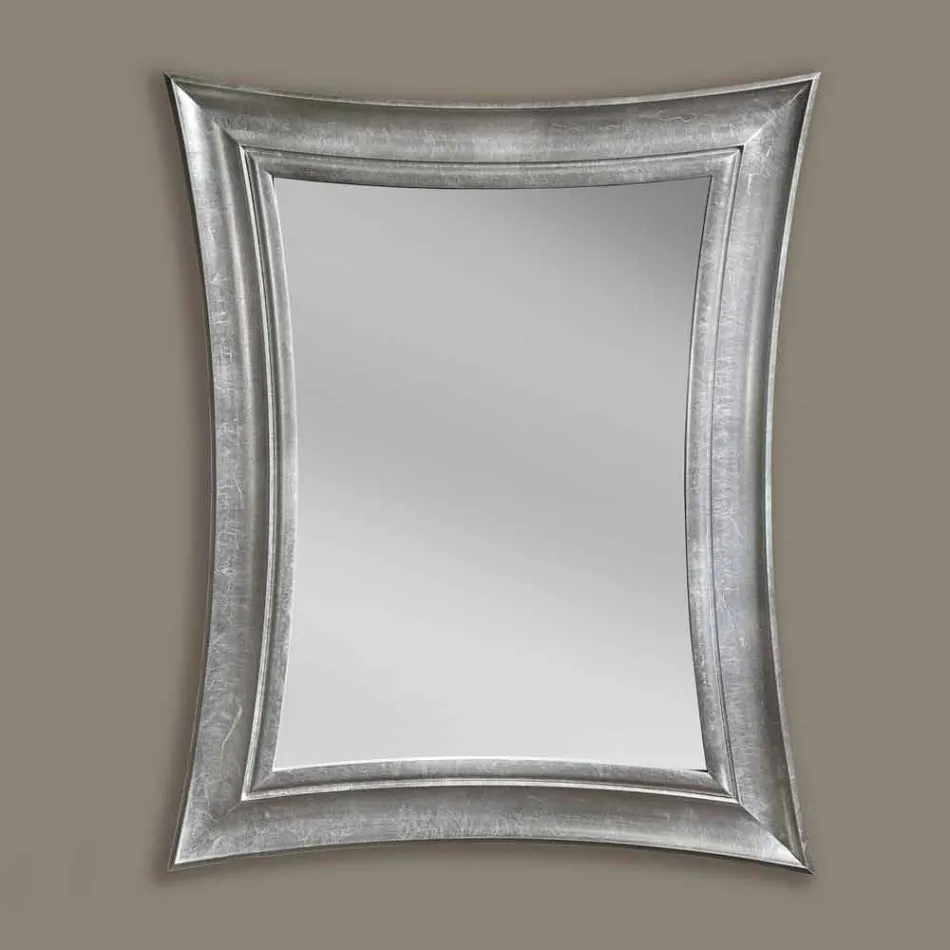 Pasqyrë muri druri drejtkëndor Sandro i bërë me dorë në Itali Viadurini