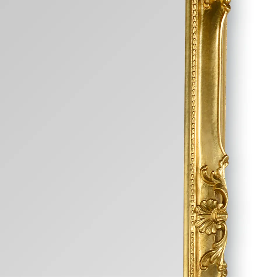 Pasqyrë me kornizë druri të dekoruar me dorë Prodhuar në Itali - Venus Viadurini