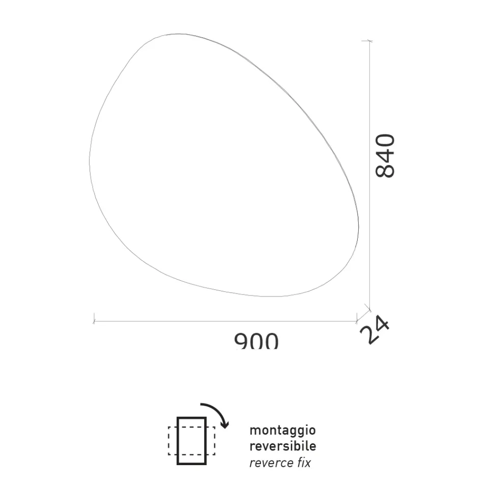 Pasqyrë me ndriçim të kthyeshëm LED Prodhuar në Itali - Talk Viadurini