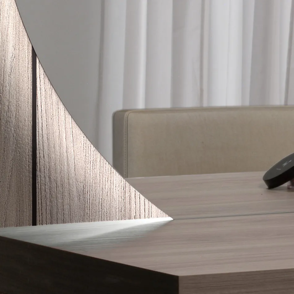 Pasqyrë me ndriçim të pasmë LED vetëm në anën rrethore Prodhuar në Itali - Prodhim Viadurini