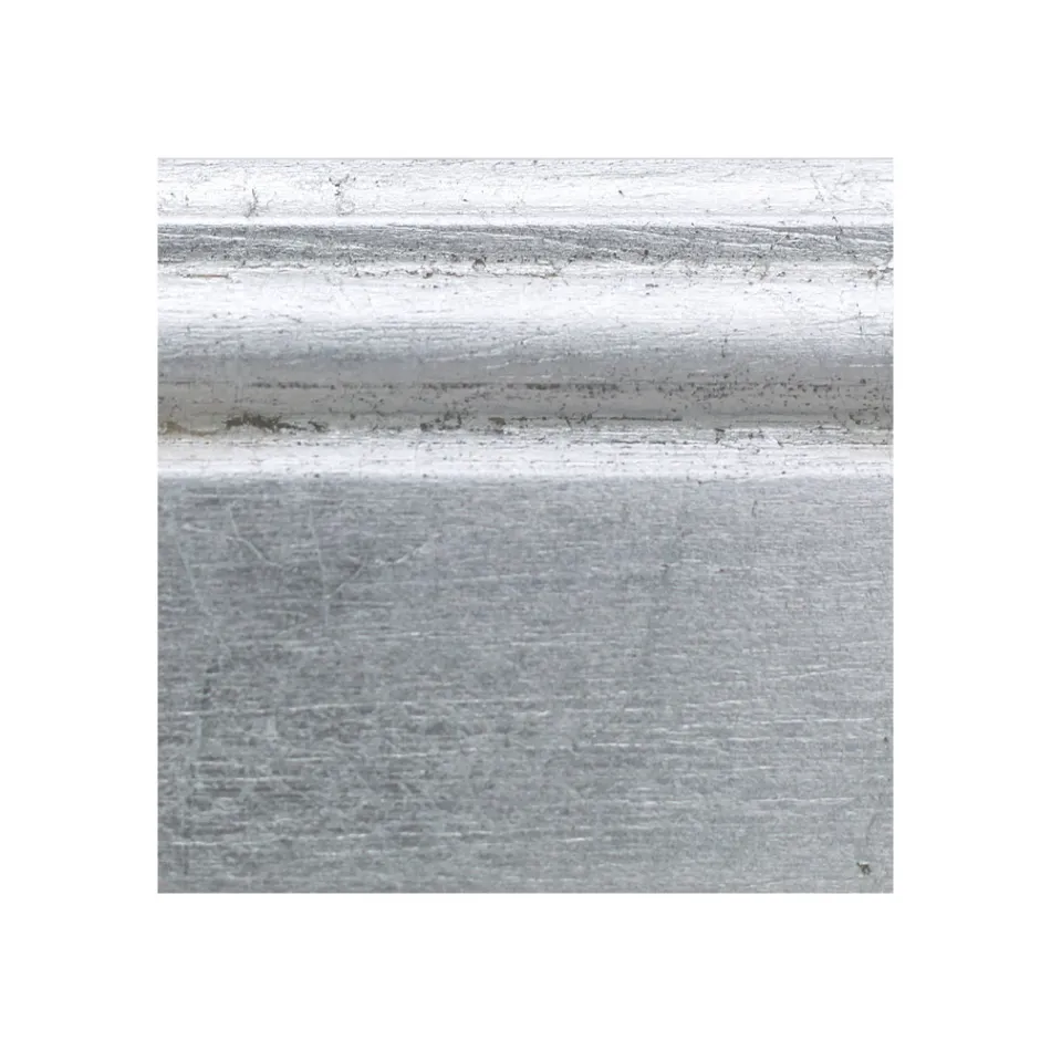 Pasqyrë me pasqyrë tokësore dhe kornizë me gjethe argjendi Prodhuar në Itali - Roua Viadurini