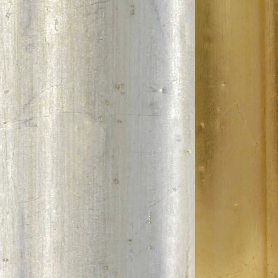 Pasqyrë mur argjendi, fildishi dhe ari prej druri të bërë në Itali Vittorio Viadurini