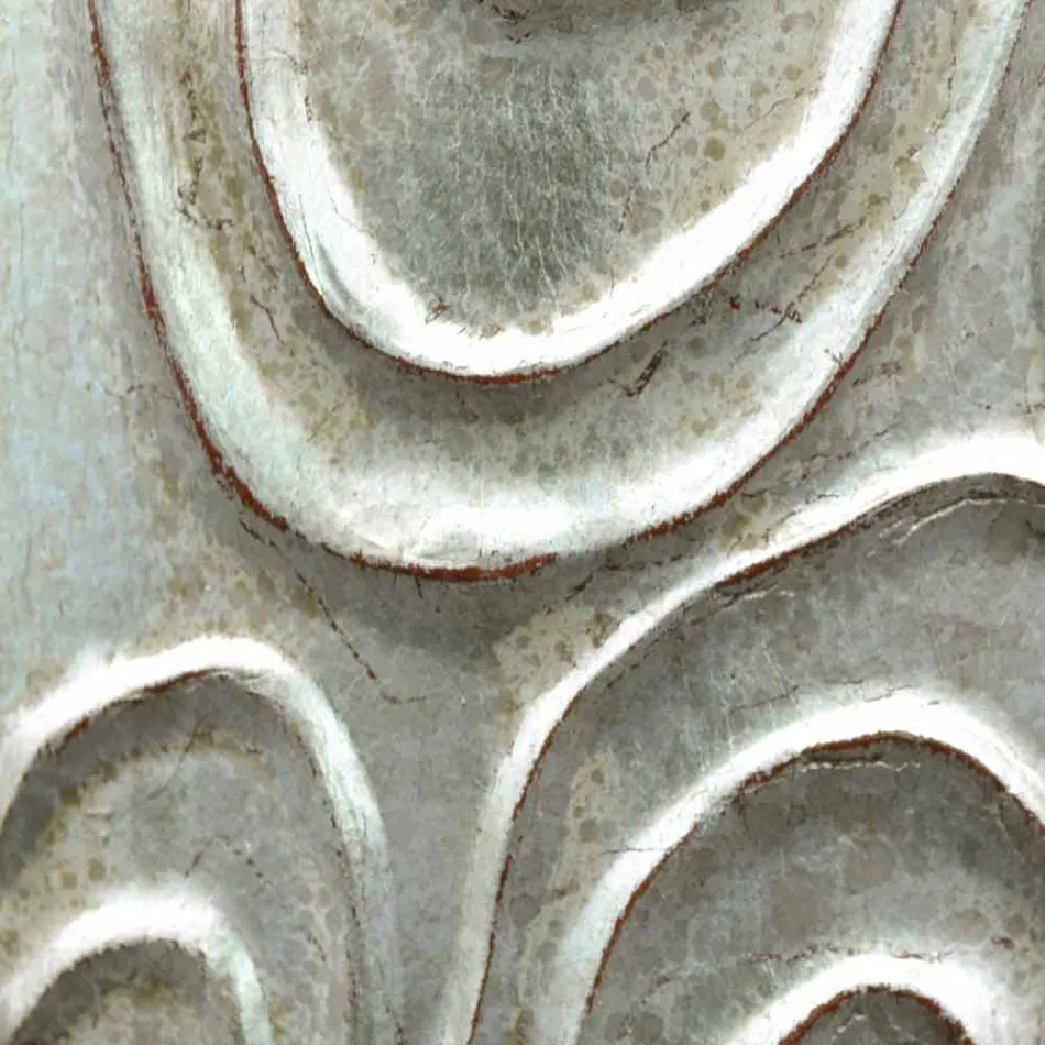 Pasqyrë muri ari, e bardhë dhe argjendi prej druri Eugenio e bërë në Itali Viadurini