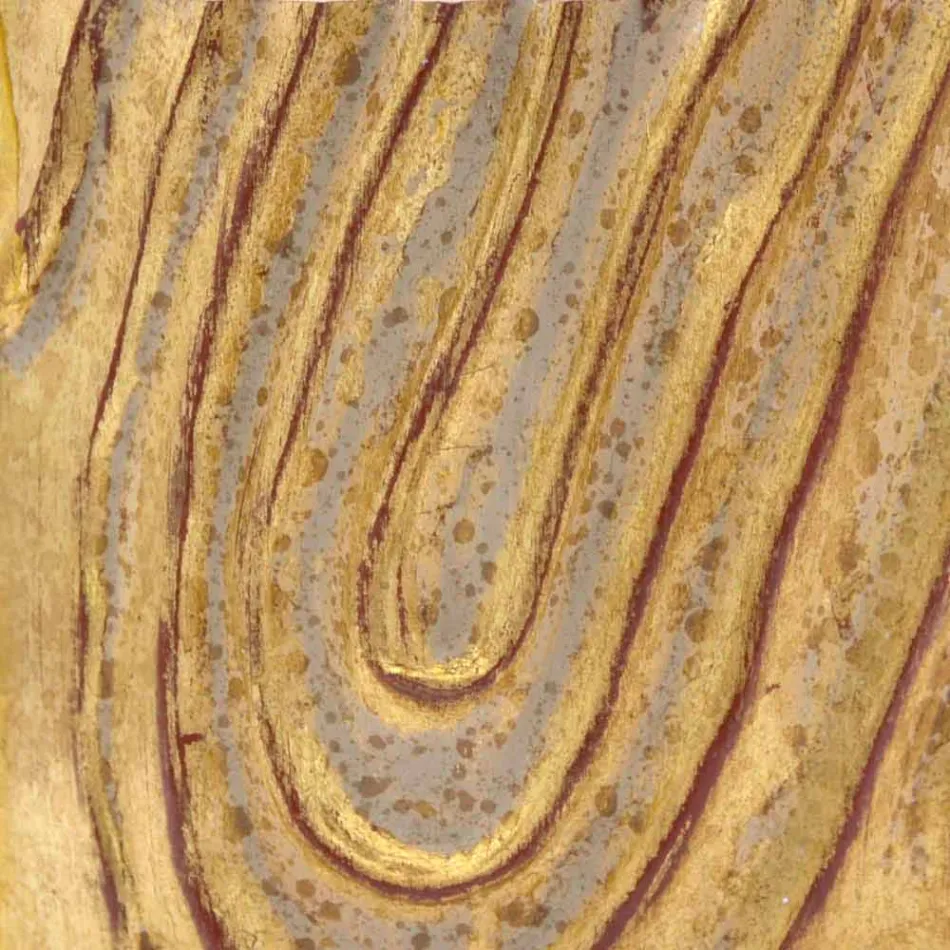 Pasqyrë muri ari, e bardhë dhe argjendi prej druri Eugenio e bërë në Itali Viadurini