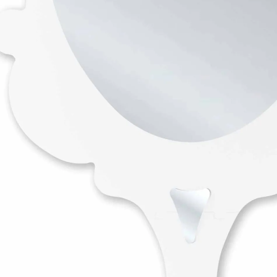 Pasqyrë e murit të bardhë me kornizë të dekoruar Borëbardha në Itali Viadurini