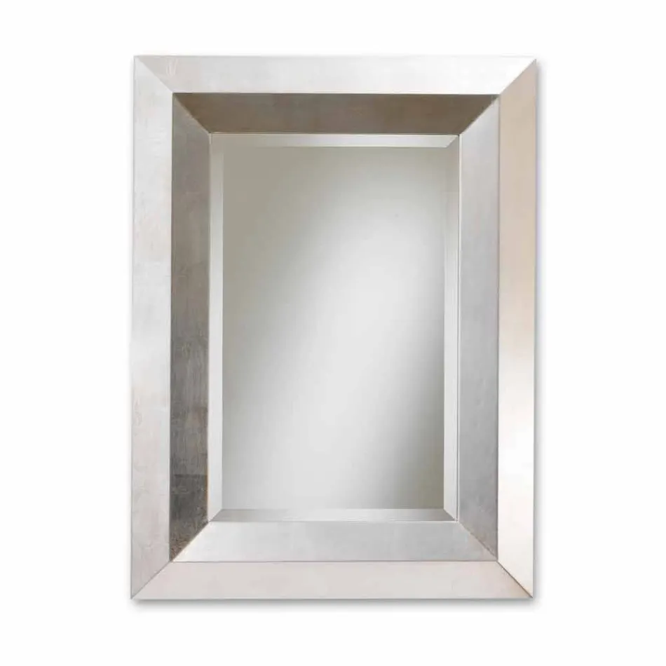 Pasqyrë muri me dizajn loto me kornizë druri Viadurini