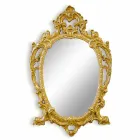 Pasqyrë e punuar me dorë ovale prej druri në Itali Roberto Viadurini