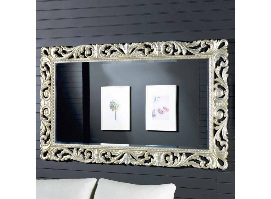 Pasqyra e murit të drurit me dizajn modern pasqyrë bërë në Itali Nicola Viadurini