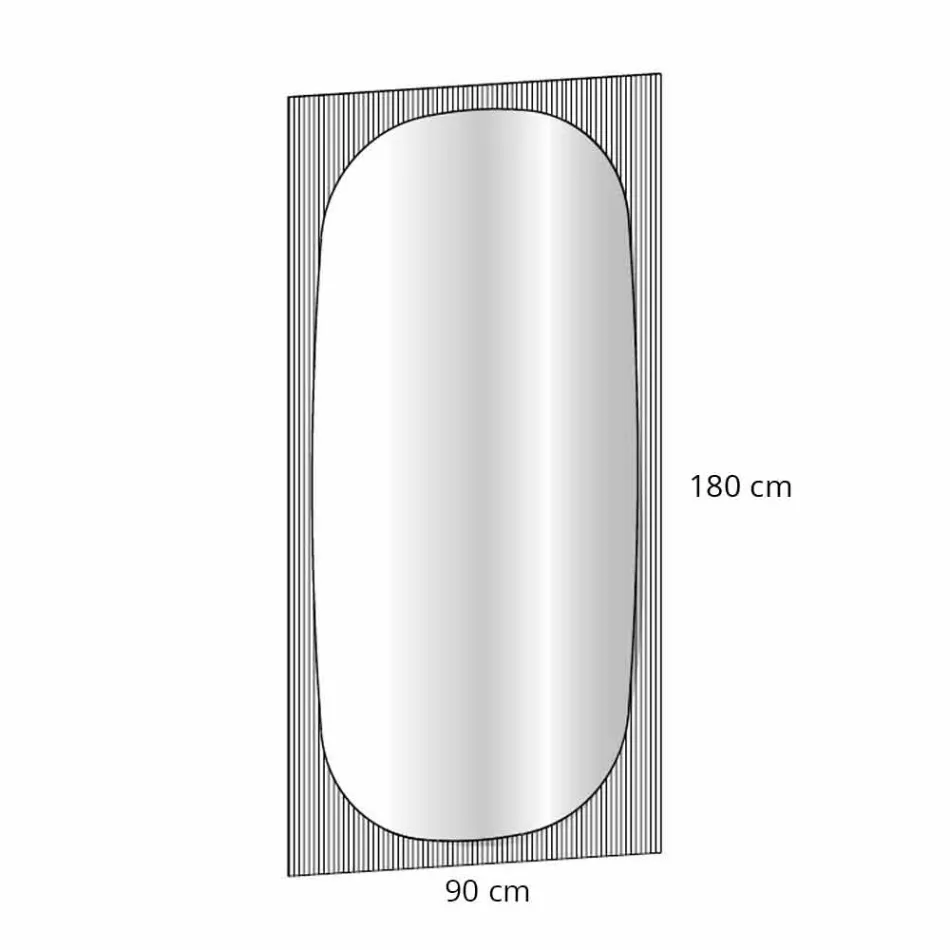 Pasqyra moderne e murit me pasqyra me ngjyra bronzi të bëra në Itali - Bandolero Viadurini