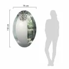 Pasqyrë muri ovale në xham kristal me onde Prodhuar në Itali - Eclisse Viadurini